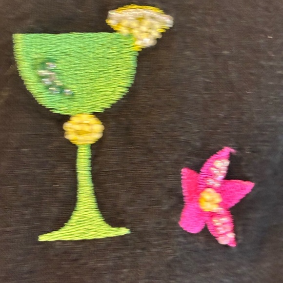 Vintage Stylish Black Button-Down Shirt with Pink and Green Accents - Picture 5 of 7